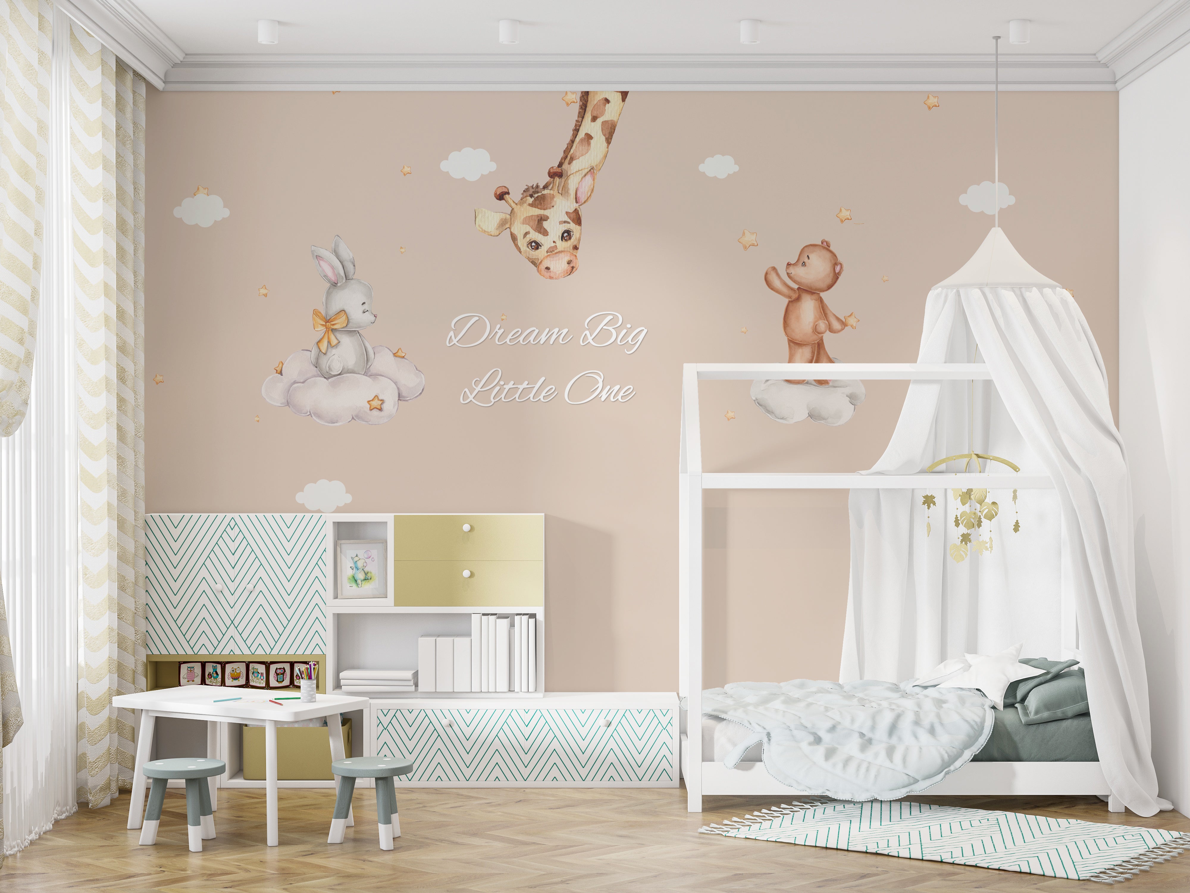 Giraffe With Teddy Wallpaper M2